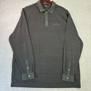 Tiger Woods Collection Mens XL Long Sleeve Golf Polo Dri-FIT Gray